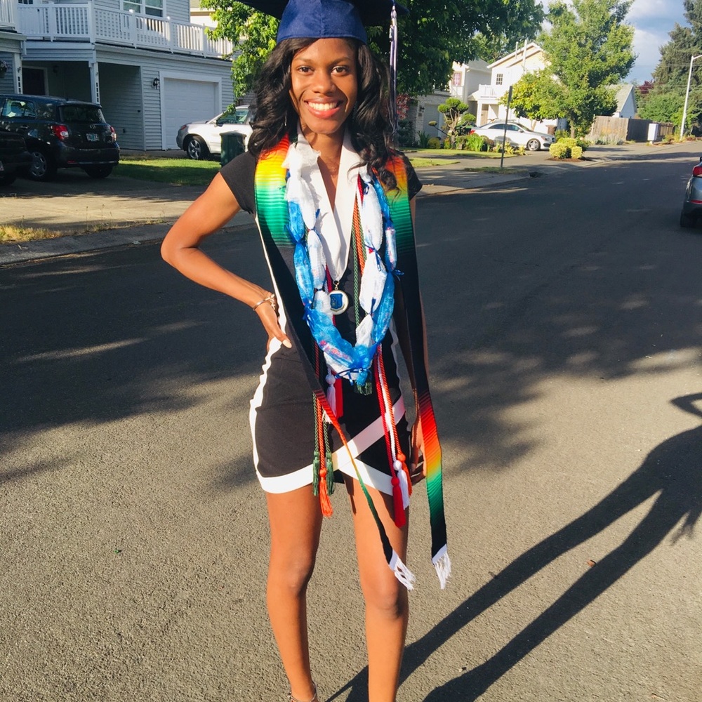 Black and white fitted dress